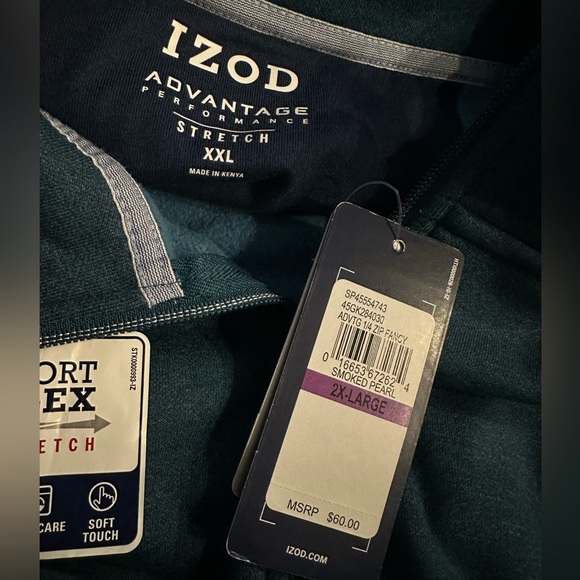 Izod smoke pearl half zip sweatshirt size 2XL - Picture 6 of 7